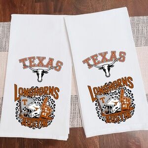 Texas Longhorn Kitchen Dish Towel 100% Cotton Flour Sack 28x28